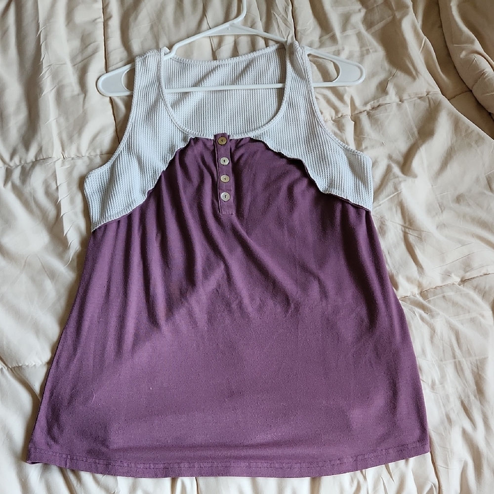 Purple and White Women's Tank Top